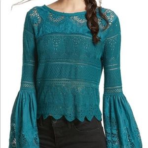 Free People Bell Sleeve Blouse